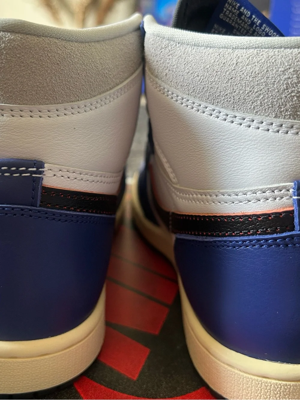 Jordan Men's Sneakers — White, Blue and Black